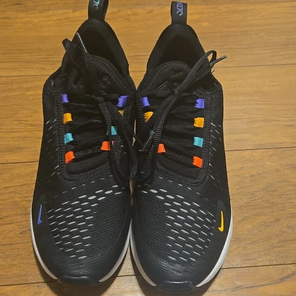 Nike Air Max 270 Black Sneakers with Multicolor Accents - Picture 3 of 13